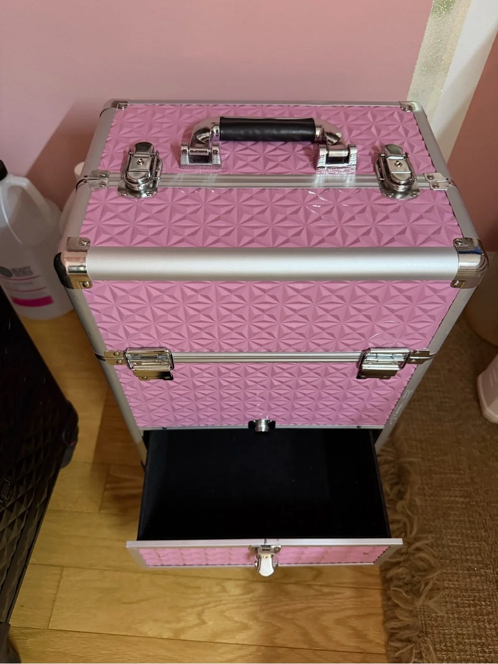 Rolling Makeup Train Case Cosmetic Box Portable Makeup (bundle)